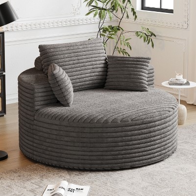 Hrinhom 50"W Sponge Single Sofa,Modern Corduroy Sleeper Chair,No Assembly