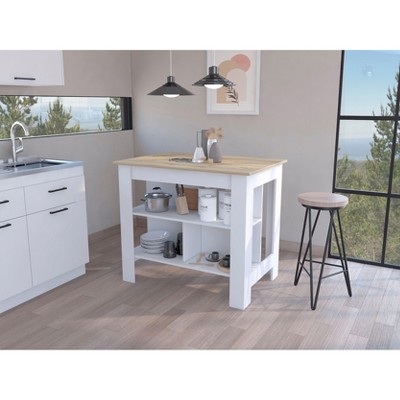 NicBex Mobile Kitchen Island Cart Morden 27.55" Kitchen Carts with Storage, 3 Shelves and Spacious Top Surface for Kitchen