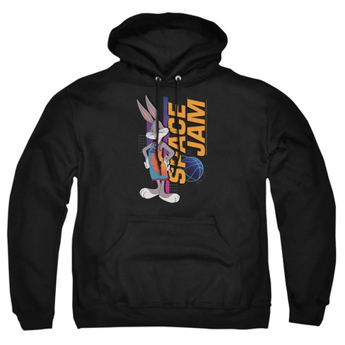 Space Jam 2 Bugs Standing Adult Pull Over Hoodie Black Large
