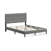 Glenwillow Home Kaya Upholstered Platform Bed, Buttonless Tufting, Mattress Foundation, Wood Slat Support, No Box Spring Needed, Stone, Queen - 2 of 4