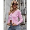 Coolmee Women's Tie Front Cardigan Long Sleeve Rib Knit Shrug for Dress Sweaters Crop Tops - 4 of 4