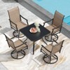 Maggift Patio Seating Sets, 5-Piece Outdoor Table and Chairs Set, with Swivel Chairs, Patio Table, Paded, for Poolside, Brown, 25.2"*25.2"*48.6" - 3 of 4