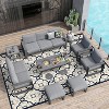 Heynemo Aluminum Patio Furniture Set with Fire Pit Table, 8 Pieces Outdoor Seating Set Sectional Couch Sofa with Ottomans and Coffee Table - 2 of 4