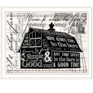 HomeRoots SIMPLE & GOOD BARN White Framed Print Wall Art - 1 of 4