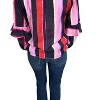 Women's STRIPE RUFFLE BLOUSE - TCEC - 3 of 4