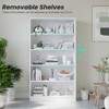 GlasFlength Decorative Bookshelf Spacious Space and Adjustable Shelf, Open Bookshelves for Bedroom, Living Room, Home Office, White，33"*11.6"*60" - 4 of 4