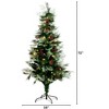 Nearly Natural 6-ft Pre-Lit Fiber Optic Artificial Pinecone and Berries Christmas Tree with 64 Warm White LED Lights - 2 of 4