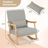 Costway Set of 2 Rocking Chairs with Pillow Rocking Armchairs with Rubber Wood Frame Grey - 4 of 4
