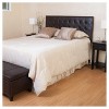 Queen Morris Tufted Headboard Brown Bonded Leather - Christopher Knight Home - image 2 of 4
