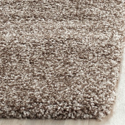Luxurious Gray Hand-Knotted Shag Rug in Wool and Synthetic Blend - 2' x 4'