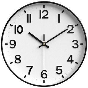 REGALWOVEN Plastic Battery Powered Big Numerals Silent Clock Wall Clock 12 x 12 x 1.6 Inches - 1 of 4