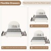 Bed Frame with Storage Drawers, Upholstered Boucle Platform Bed with Round Headboard, Heavy Duty & Noise Free, No Box Spring Needed - 3 of 4