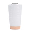 Lighthouse Christian Products Loved Textured Dipped 12 ounce Ceramic Stoneware Travel Tumbler Mug, Blush Pink - 2 of 4