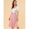 INSPIRE CHIC Women's Tartan Plaid High Waist Belted Vintage A-Line Midi Skirt - 2 of 4