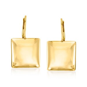 Ross-Simons Italian 18kt Gold Over Sterling Square Drop Earrings - 1 of 4