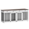 Famapy 86.6" White Large Dog Crate Furniture with 4 Drawers Multi-Purpose Furniture Style Dog Crate - 2 of 4