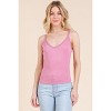 Slickblue Women's Ribbed V-Neck Lace Strap Tank Top, Semi-Cropped Sleeveless Knit, Soft Pink/Haze Blue, Size S-L - 4 of 4