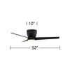 52" Casa Vieja Modern Outdoor Hugger Ceiling Fan with Dimmable LED Light Remote Control Black Opal Glass Damp Rated for Patio Exterior - 4 of 4