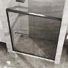 MAYEERTY Double Sliding Glass Shower Door Aluminum Framed Shower Enclosure with Clear Tempered Glass, Stainless Steel Hardware, Black - 4 of 4