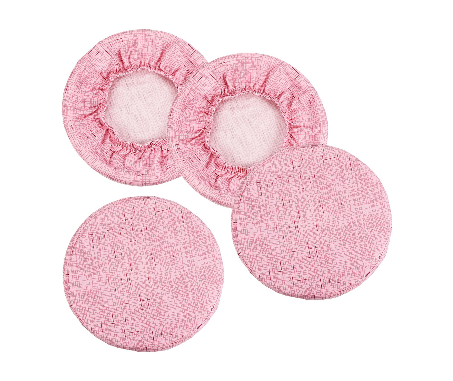 Unique Bargains Polyester Round Washable Elastic Bar Stool Cover for Dia 12"-14" Chair 4 Pcs Pink