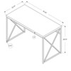Monarch Specialties Computer Desk Home Office Laptop Work Metal Laminate Glossy White Chrome Contemporary Modern - 4 of 4