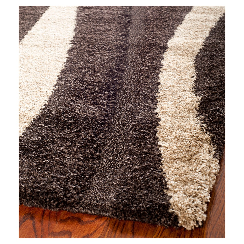 Dark Brown/Beige Abstract Loomed Area Rug - (5'3inX7'6in) - Safavieh