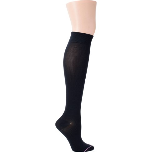 Dr. Motion Women's Mild Compression 3pk Knee High Socks - Black/Beige ...