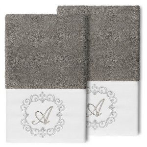 Linum Home Textiles 100% Turkish Cotton MONICA 2PC Embellished Hand Towel Set - 1 of 1