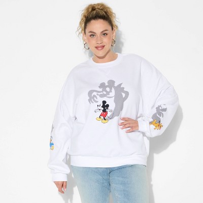 Women's Mickey & Friends Shadows Graphic Sweatshirt - White
