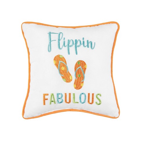 C&F Home 10" x 10" Flippin Fabulous Embroidered Small Petite Throw Pillow - image 1 of 2