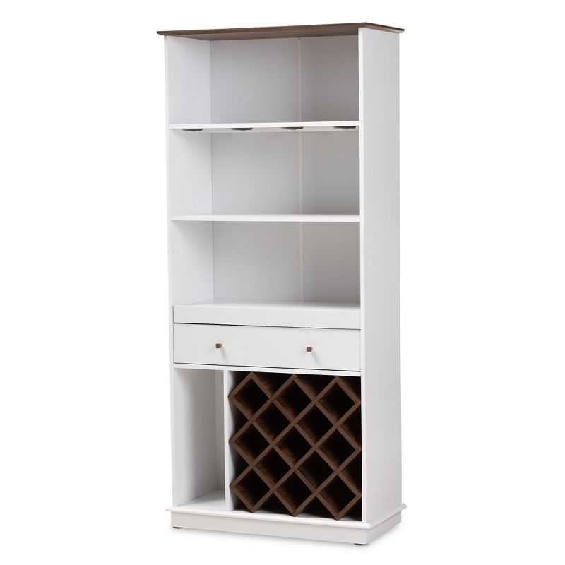 Serafino and Oak Finished Wood Wine Cabinet Brown - BaxtonStudio, 1 of 11