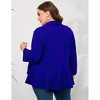 Women's Ruffled Hem Blazer Cardigan, Single-Button Lapel Jacket with 3/4 Sleeves for Casual & Office Wear - 3 of 4