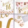 Blue Panda 170-Piece Sweet 16 Party Supplies, Disposable Dinnerware Set with Table Cover, Banner for Birthday Decorations (Serves 24) - 4 of 4