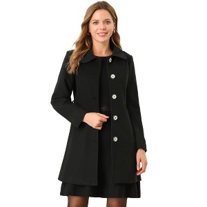 INSPIRE CHIC Women's Winter Elegant Lapel Collar Long Trench Coat - 1 of 4