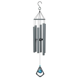 Alpine Corporation 39" Gray Tuned Aluminum Wind Chime: No Assembly, Outdoor Garden Decor, 1-Year Warranty - 1 of 4