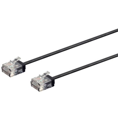 Monoprice Micro SlimRun Cat6 Ethernet Patch Cable - 50 Feet - Black, Stranded, 550MHz, UTP, Pure Bare Copper Wire, 32AWG