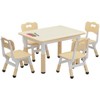 Kids Table and 4 Chairs Set with Particleboard Desktop, Non-Slip Legs, Easy to Wipe, Height Adjustable, Durable and Sturdy for Ages 2-10, Grey - 2 of 4