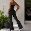 Anna-Kaci Active Women's Flared Halter Neck Jumpsuit Convert to High Waist Flared Yoga Pants- Small, Black - 3 of 4