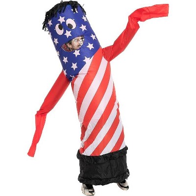 SYNCFUN Inflatable Costumes for Adult American Flag Air Dancer Tube Man Wavy Arm Guy Costumes with Blower for Halloween Costume Parties