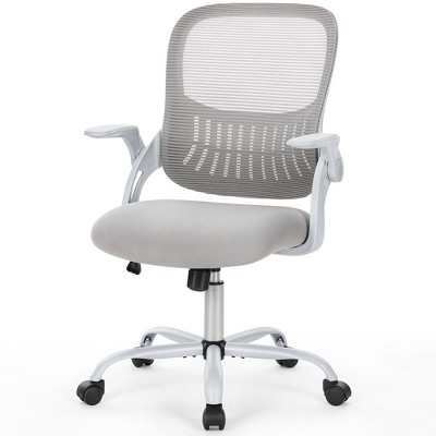 DOMETOUR Ergonomic Office Home Desk Mesh Fixed Armrest Gray