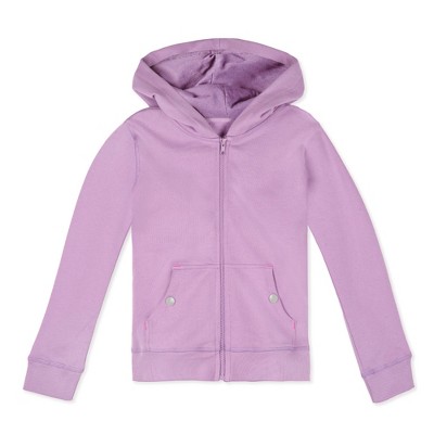 Mightly Kids' Fair Trade Organic Cotton Zip-Up Pocket Hoodie - X-Small (4/5), Lilac