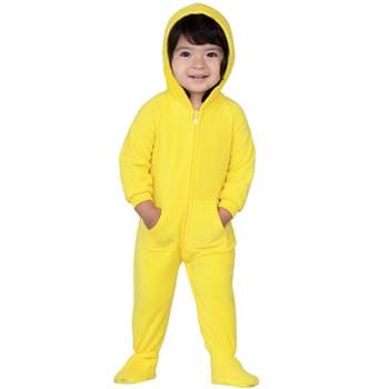 Footed Pajamas - Lemon Yellow Infant Hoodie Fleece Onesie