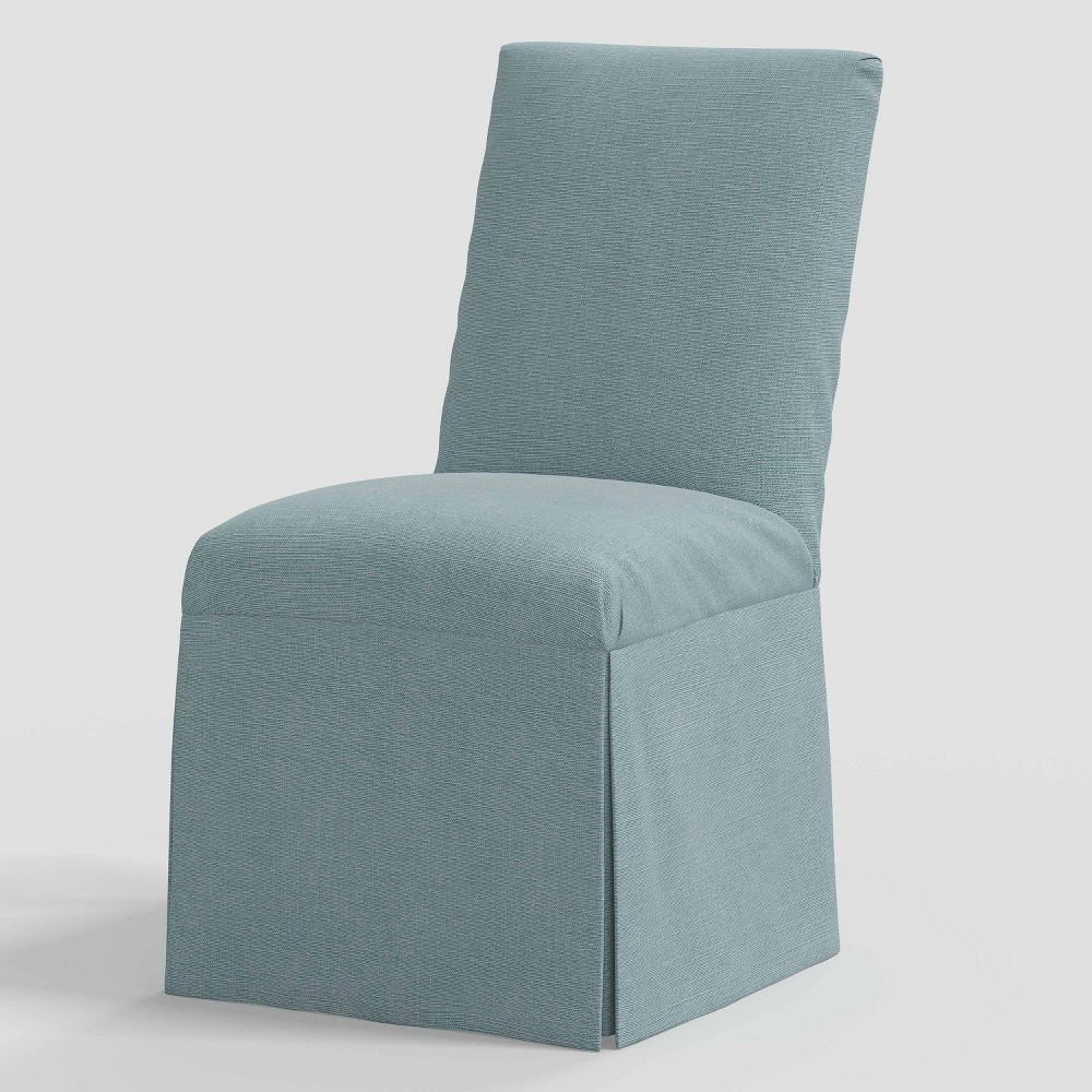 Samy Skirted Slipcover Dining Chair in Linen Seaglass - Threshold™: Upholstered, Rubberwood Frame, CARB Certified