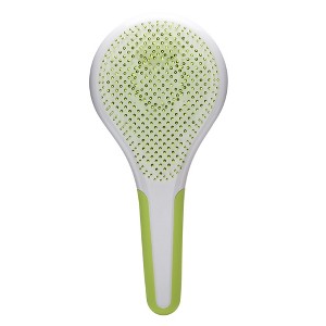 Michel Mercier Wet and Dry Hair Detangler - Soft Bristles Hair Brush - Anti-Slip Handle for Healthy, Shiny Hair - Regular Hair - Green-White - 1 pc - 1 of 4