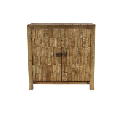 Rustic Wooden Textured Cabinet Brown - Olivia & May