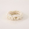 Anna-Kaci Elastic Hair Tie with Faux Pearl Bead Detailing and Stretchable Design - Light Beige - 2 of 4