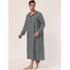 Lars Amadeus Men's Button Closure Side Split Hooded Sleeping Nightgown - 3 of 4