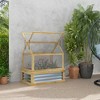 Outsunny Raised Garden Bed with Polycarbonate Greenhouse, Wooden Cold Frame Greenhouse, Garden Flower Planter Protection, 35.5"x22.5"x38.25", Natural - 2 of 4