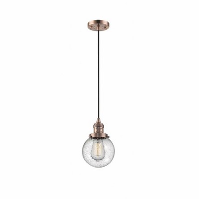 Beacon - 1 Light Cord Hung Mini Pendant In Industrial Style-9.5 Inches Tall and 6 Inches Wide