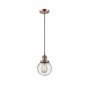 Beacon - 1 Light Cord Hung Mini Pendant In Industrial Style-9.5 Inches Tall and 6 Inches Wide - 1 of 1